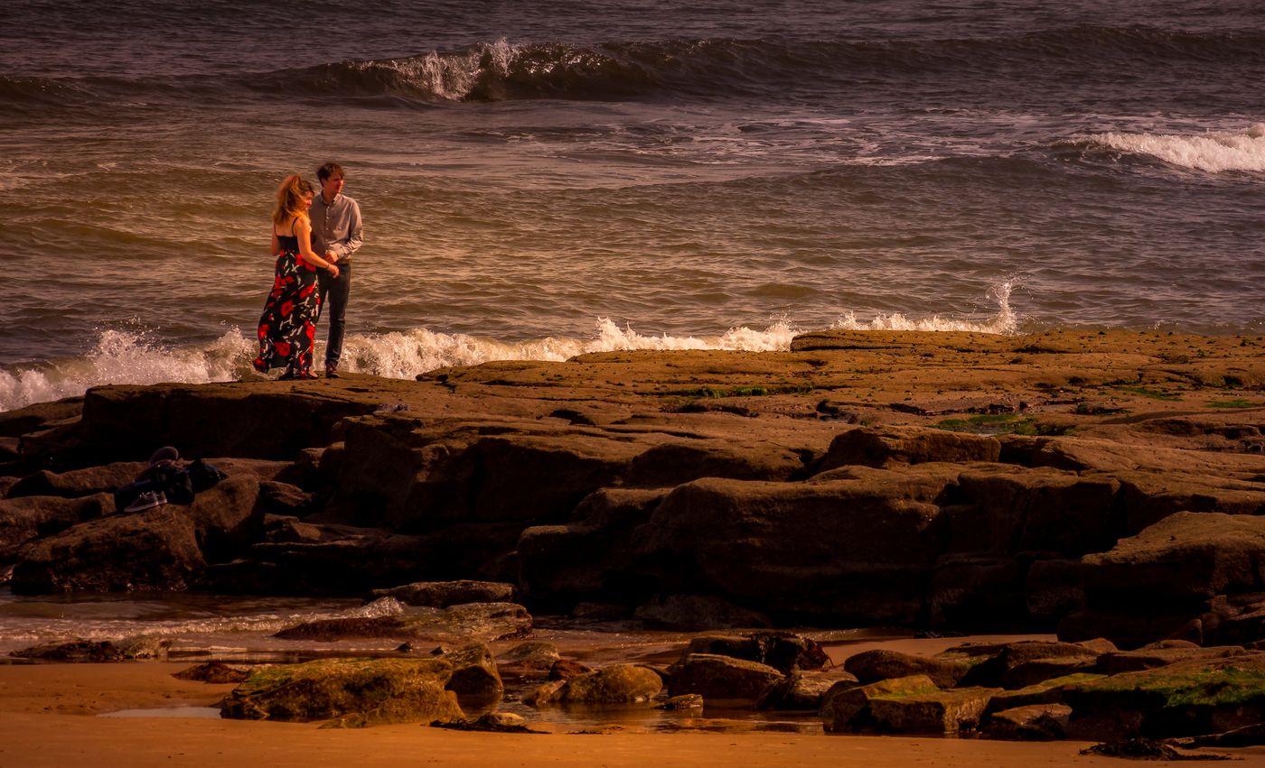 Couple looking out over the Atlantic in Tenerife