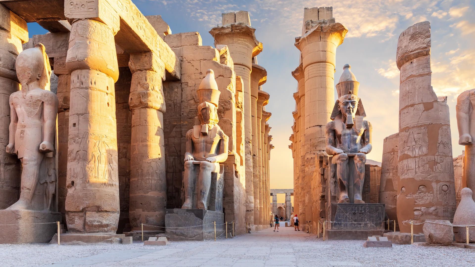 Statues and columns at Luxor Temple