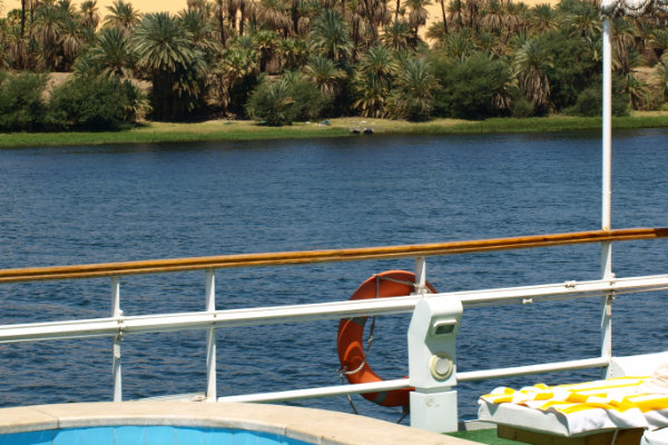 Sun deck looking out over the Nile