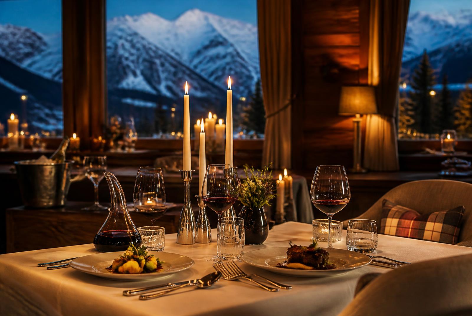 Romantic alpine dinner for two